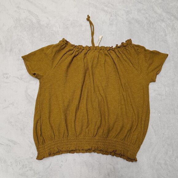 Madewell Drawstring Top Texture & Thread Womens SMALL Cute Off Shoulder Casual - Picture 5 of 5